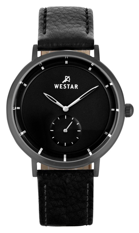 Westar Profile Leather Strap Black Dial Quartz 50246ggn103 Men's Watch