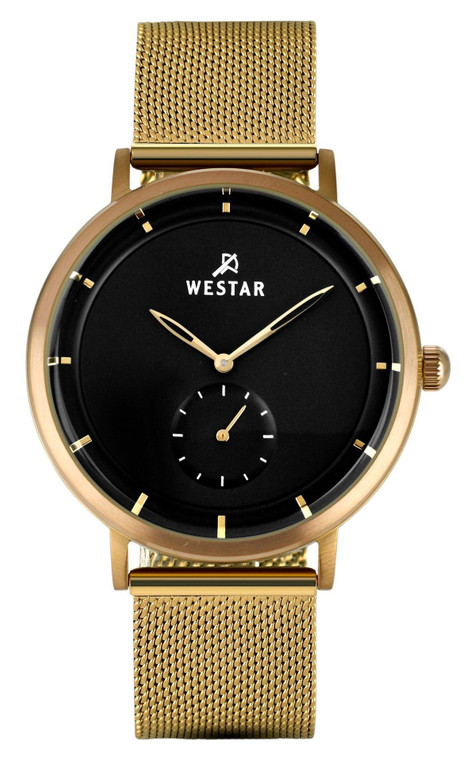 Westar Profile Gold Tone Stainless Steel Black Dial Quartz 50247bzz103 Men's Watch