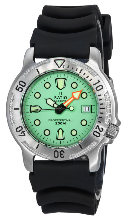 Ratio Freediver Professional Sapphire Mint Green Dial Quartz 22ad202-mgrn 200m Men's Watch