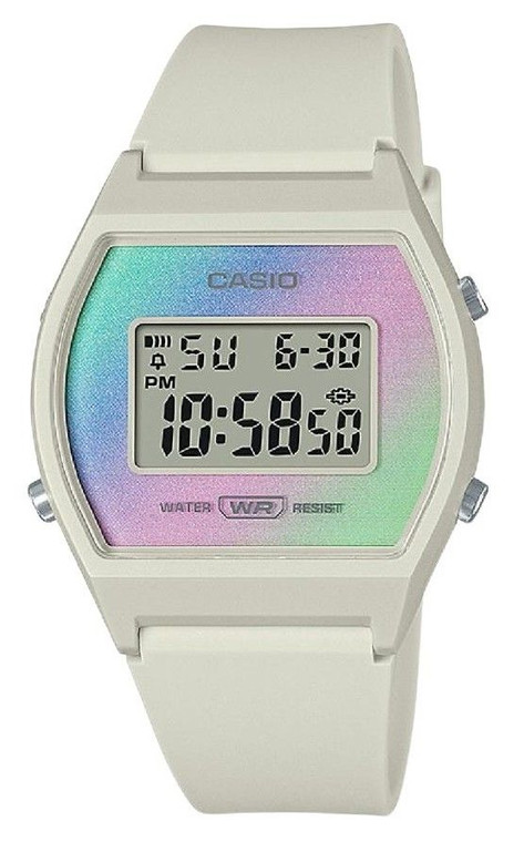 Casio Digital Resin Strap Multicolor Dial Quartz Lw-205h-8 Women's Watch