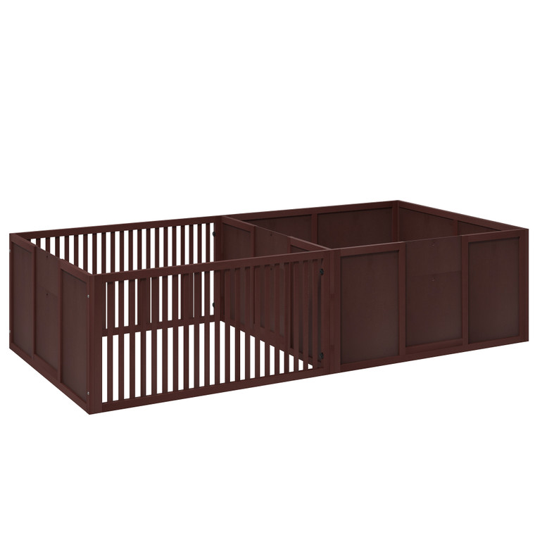 A2ZHOME PawHut Whelping Box for Dogs Built for Mother's Comfort, Dog Whelping Pen with Removable Doors, Puppy Playpen for Indoors, Newborn Puppy Supplies & Essentials, 81" x 39" x 20", Coffee
