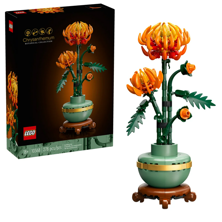 LEGO Icons Chrysanthemum Flower Décor Building Set 10368 – Elegant Blooms for Your Home Décor!
