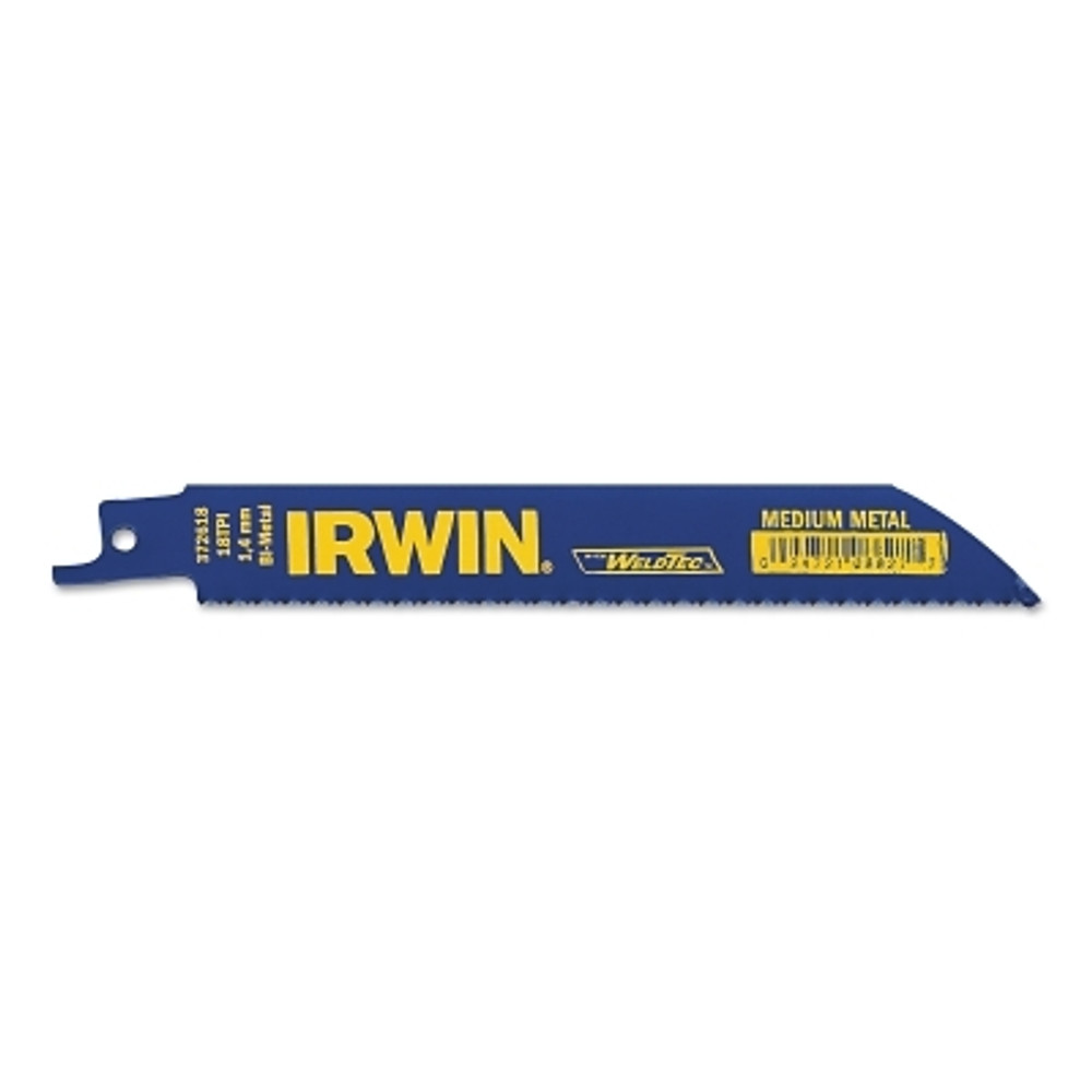 Irwin® Tools Irwin® 372618B Metal Cutting Reciprocating Blade with WeldTec, 6 in x 0.738 in, 18 TPI, 25/PK