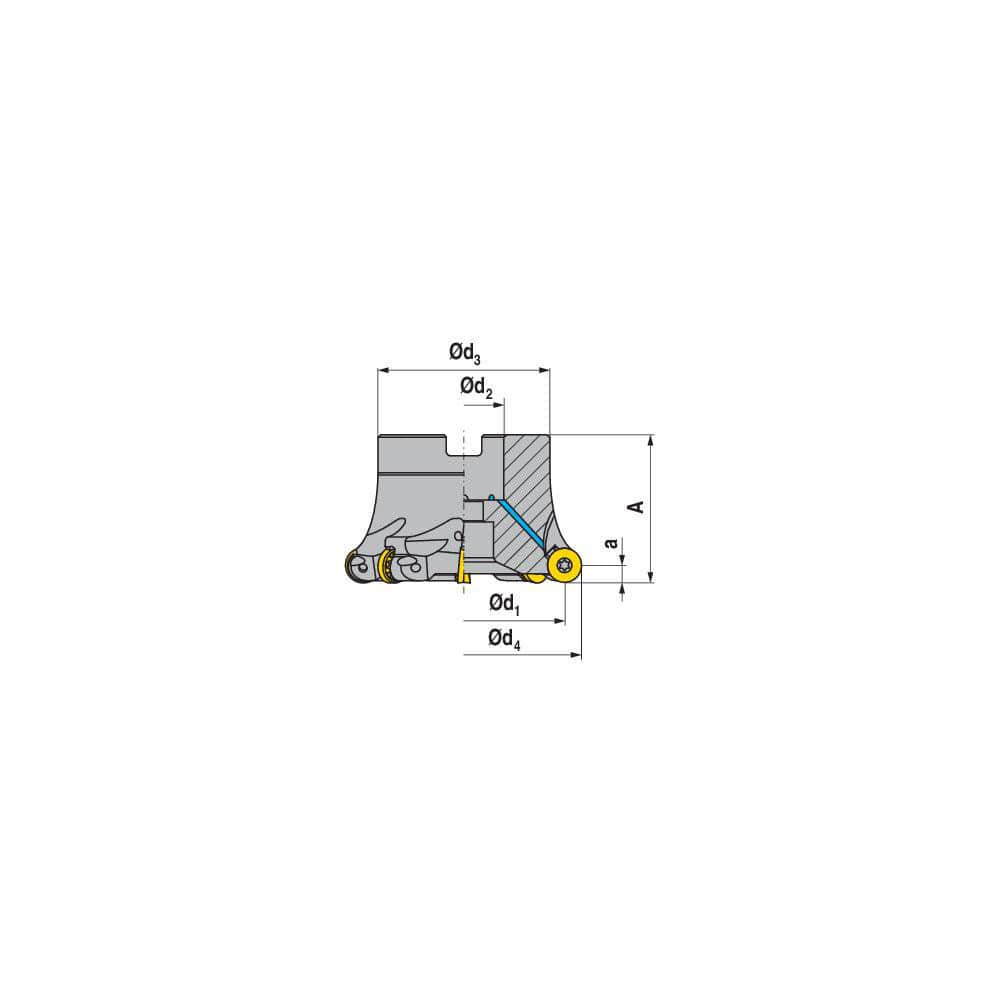 Ceratizit 50686125 Indexable Copy Face Mill: 125 mm Max Cut Dia, 40 mm Arbor Hole