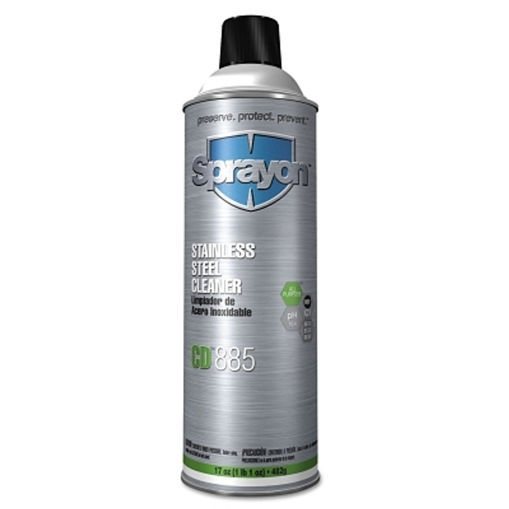 Krylon® Industrial Sprayon® SC0885000 CD™885 Stainless Steel Cleaner, 17 oz, Aerosol Can, Lemon Scent