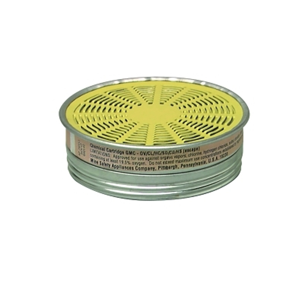 MSA Comfo® Respirator Cartridge, OV/CL/CD/HC/HS/SD, Comfo®/Advantage® Respirators, NIOSH Color Code Yellow