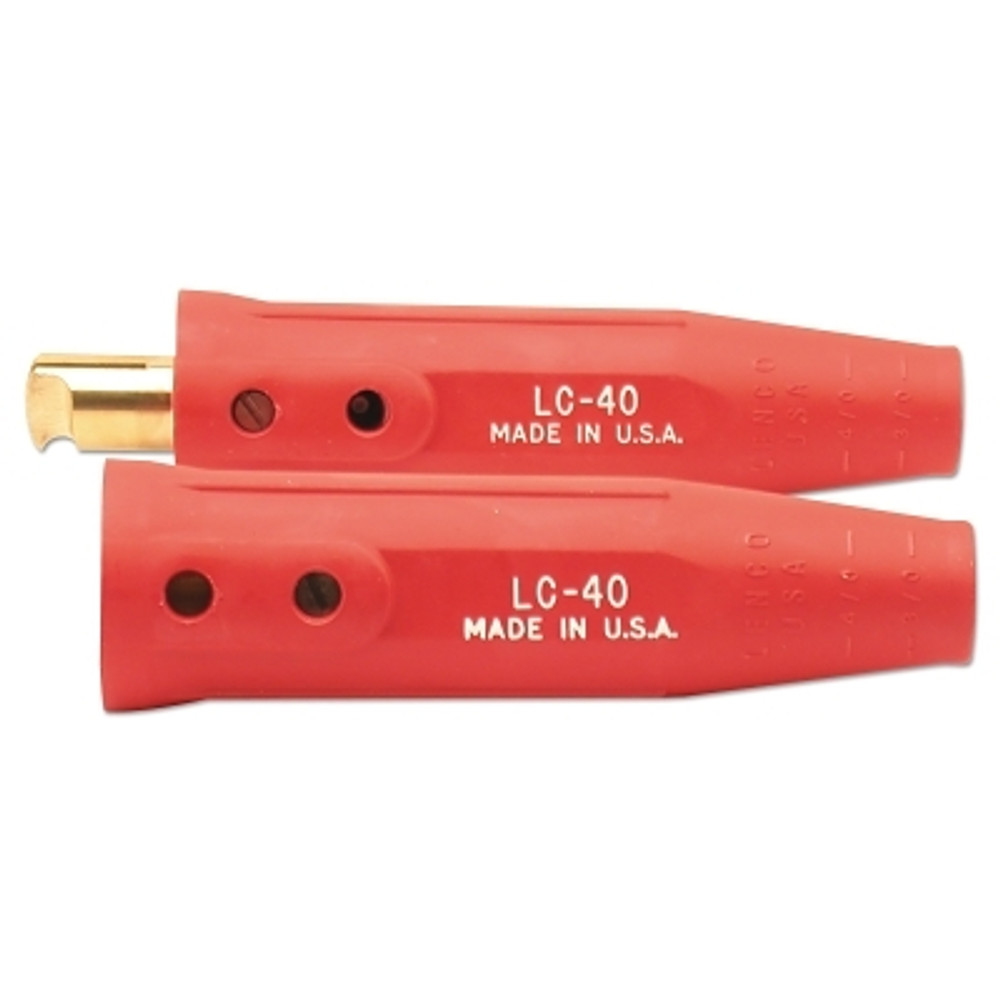 Lenco 05051 Cable Connector, Single Oval Point Screw, Male/Female, 1/0 to 2/0 AWG Cap, Red