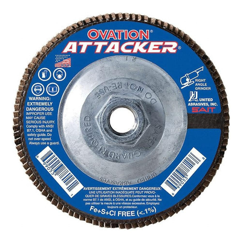 Sait 76319 Flap Disc: 5/8-11 Hole, 80 Grit, Zirconia Alumina, Type 27