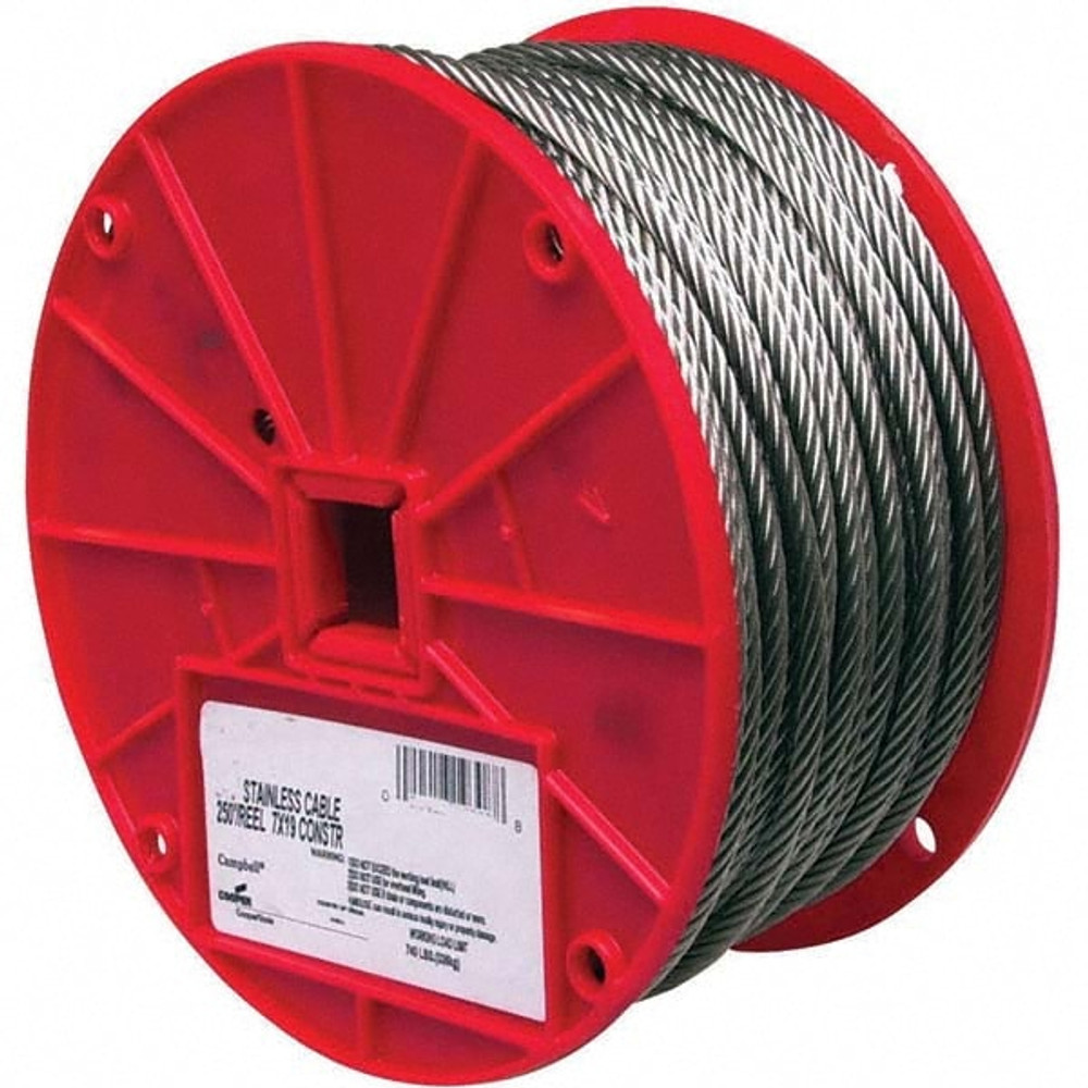 Campbell T7000226 Wire Rope & Cable; Product Type: Cable ; Breaking Strength (Lb.): 96 ; Bare Diameter (Fractional Inch): 1/16 ; Length Ft.: 250.00 ; Diameter (Inch, Fraction): 1/16 ; Strand Type: 7 x 7