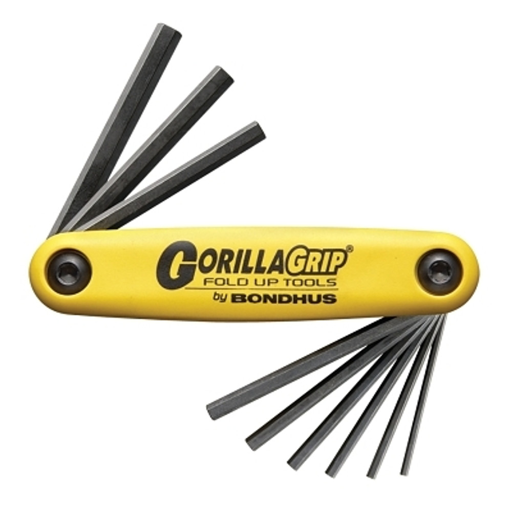 Bondhus® 12589 GorillaGrip® Fold-Up, 9 per Fold-Up, Hex Tip, Inch, 5/64 in to 1/4 in