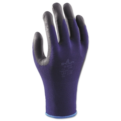SHOWA® 380 Coated Glove, 8/Large, Black/Blue