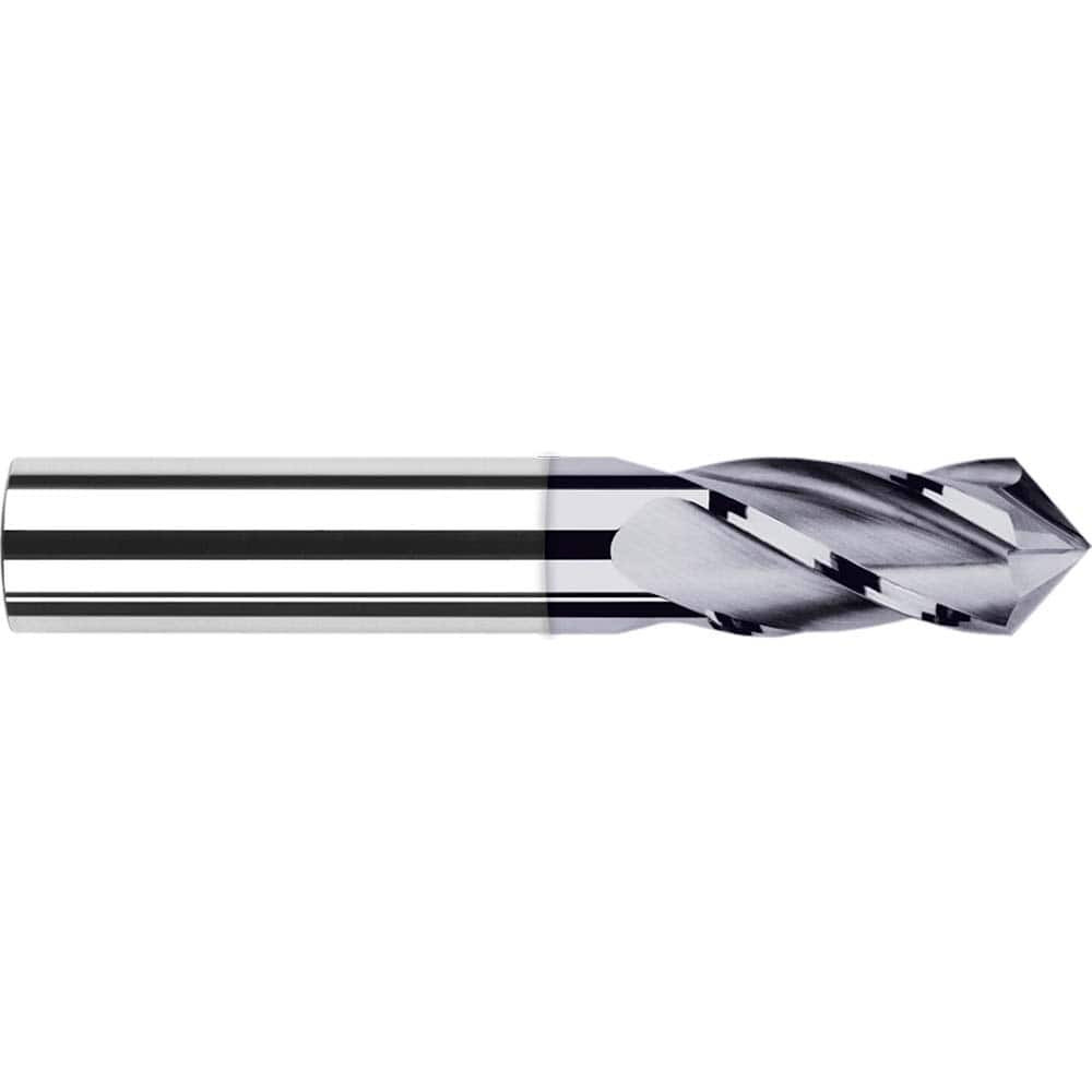 Harvey Tool 988109-C3 Drill Mill: 9/16" LOC, 4 Flutes, 120 ° Point, Solid Carbide