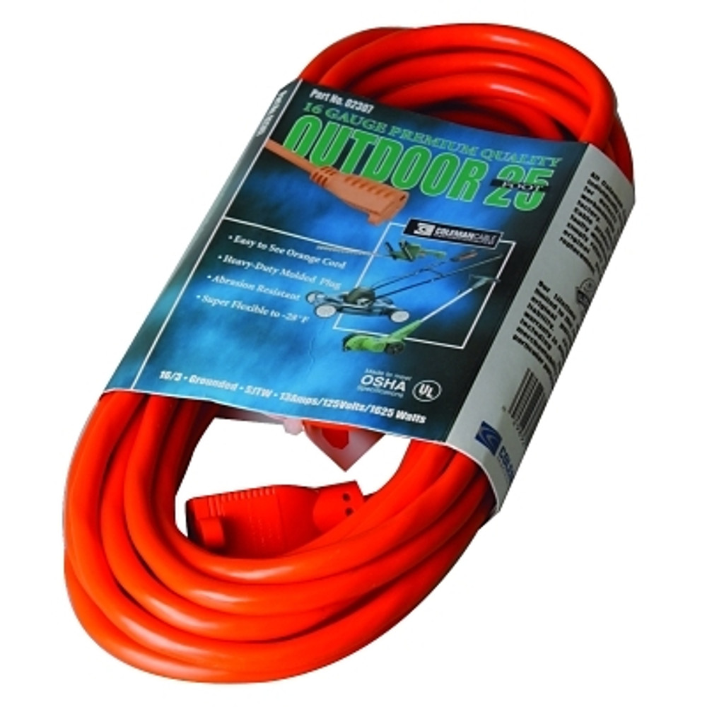 Southwire Vinyl Extension Cord, 25 ft, 1 Outlet, Orange