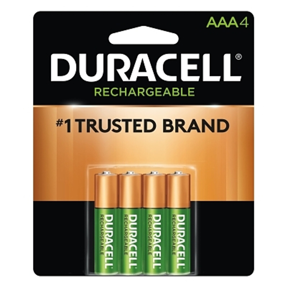 Duracell® DURNLAAA4BCD Pre-Charged Rechargeable Battery, NiMH, AAA, 1.2V, 4 EA/PK