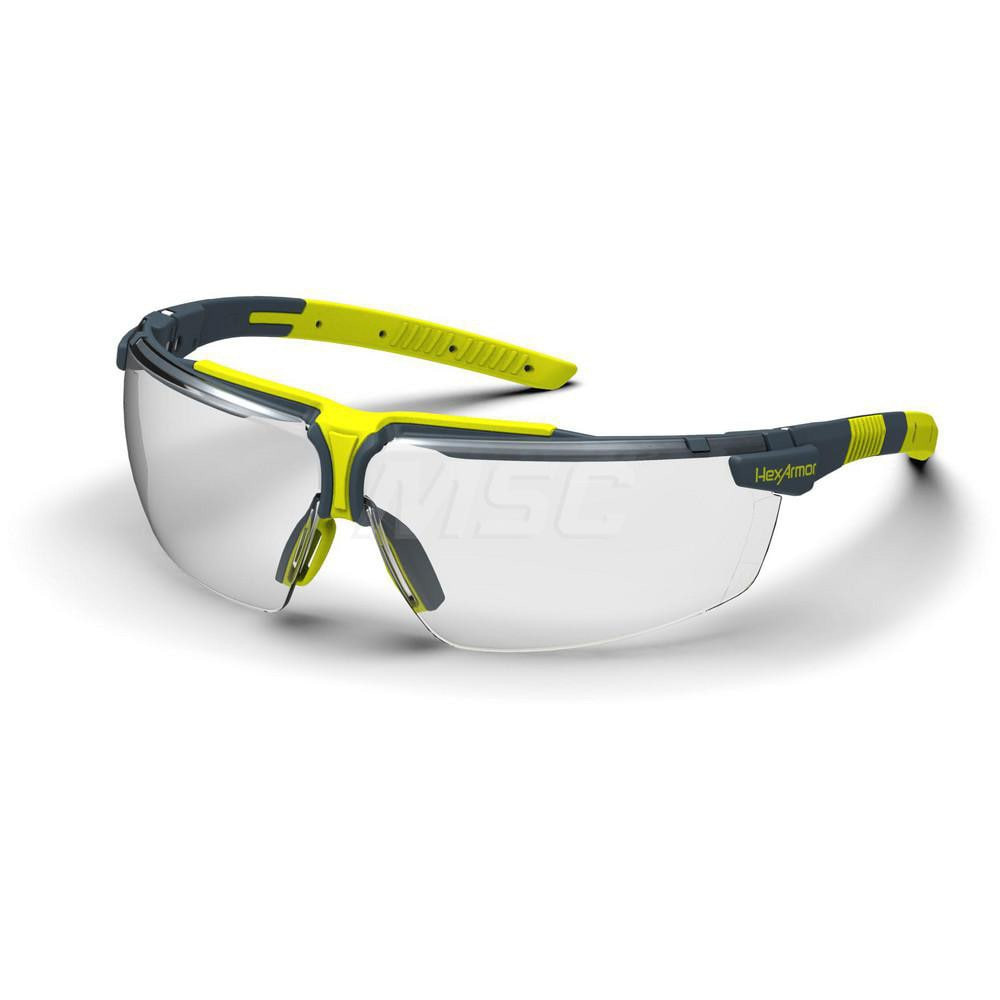 HexArmor. 11-19005-09 Safety Glass: Anti-Fog & Scratch-Resistant, Polycarbonate, Clear Lenses, Frameless, UV Protection