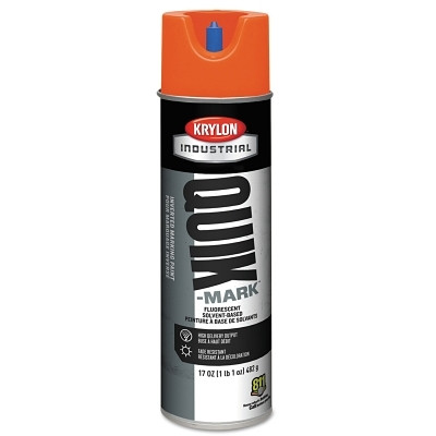 Krylon® Industrial Krylon® Quik-Mark™ Solvent-Based Inverted Marking Paint, 17 oz wt, Aerosol Can, Fluorescent Orange