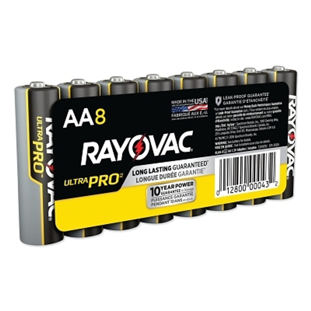 RAYOVAC® Ultra Pro™ Alkaline Battery, 1.5V, AA, Shrink Pack, 8/PK