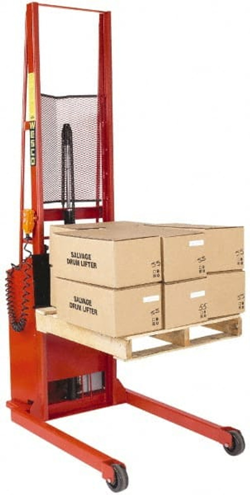 Wesco Industrial Products 261032 1,000 Lb Capacity, 64" Lift Height, Battery Operated Stacker