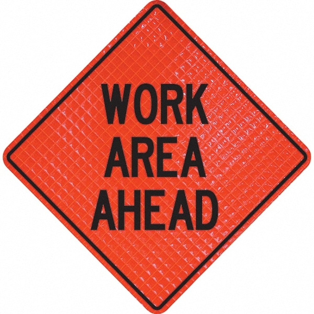 PRO-SAFE 07-800-3034-L Traffic Control Sign: Triangle, "Work Area Ahead"