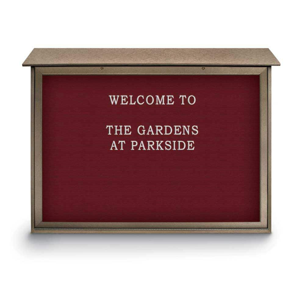 United Visual Products UVDSB5240LB-WEA Enclosed Letter Board: 52" Wide, 40" High, Fabric, Berry