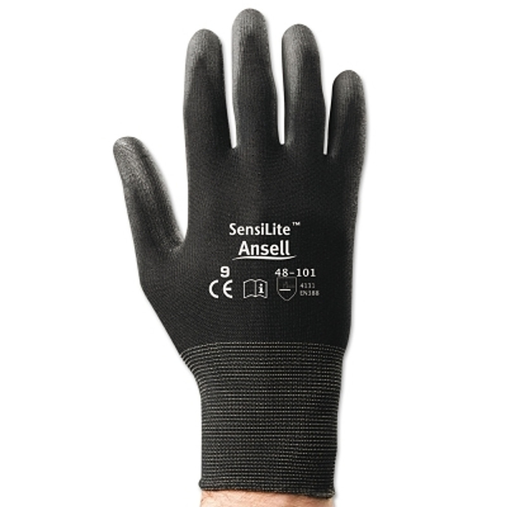 Ansell HyFlex® 48-101 Coated Multi-Purpose Gloves, Size 9, Black