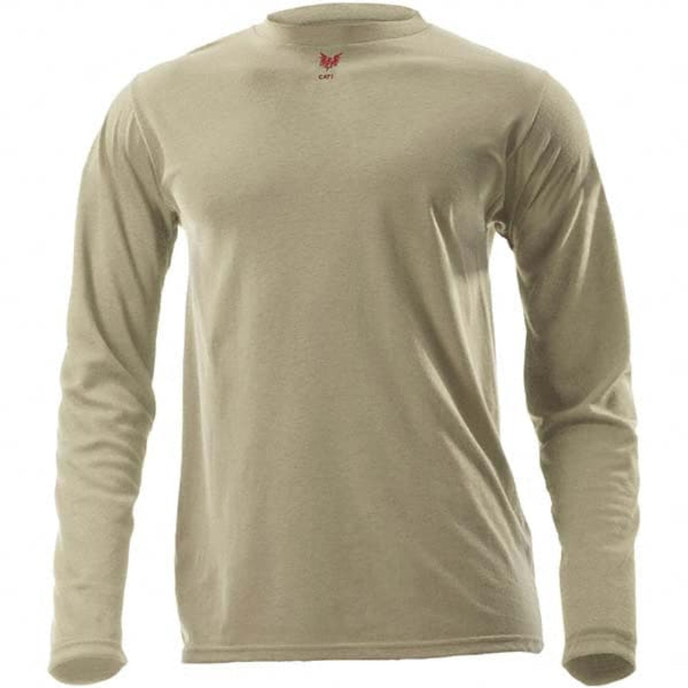 National Safety Apparel DF2-CM-446LS-DS Base Layer Shirt: Nylon, 2X-Large, Tan
