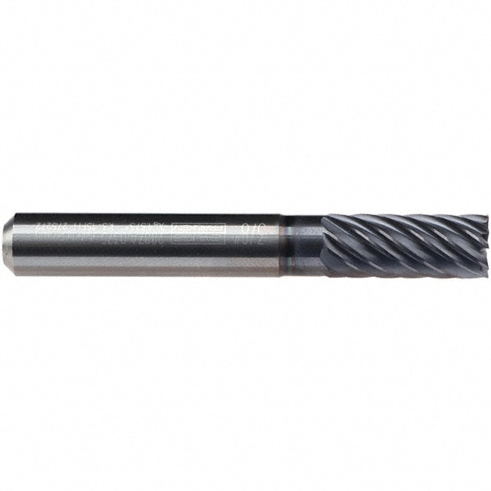 Emuge 2887A.008 8mm Diam 8-Flute 40° Solid Carbide 0.08mm Chamfer Length Square Roughing & Finishing End Mill