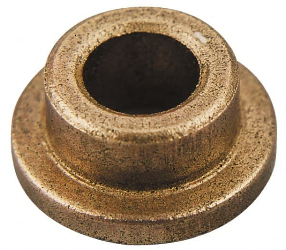 Bunting Bearing BJ7F061004 Flanged Sleeve Bearing: 3/8" ID, 5/8" OD, 1/2" OAL, Polytetrafluroethylene