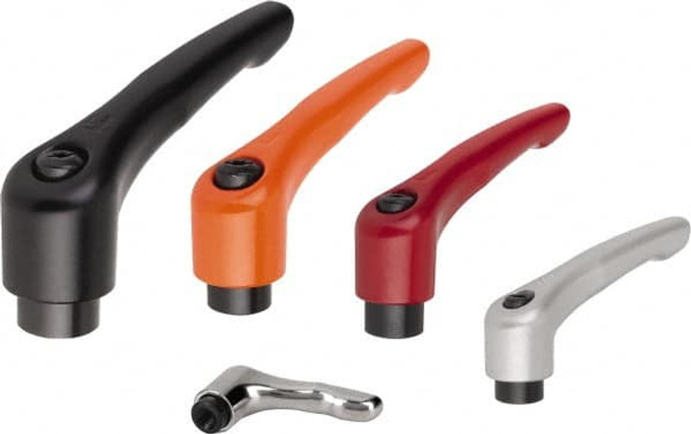 KIPP K0122.0AD2 Threaded Hole Adjustable Clamping Handle: #6-32 Thread, Zinc, Orange