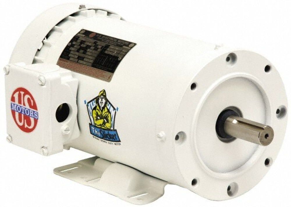 US Motors WD5P2DC Three Phase Premium Efficient AC Motor: C-Face with Base & TEFC Enclosure