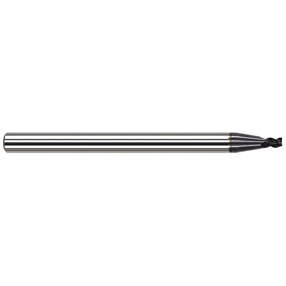 Harvey Tool 964970-C3 Square End Mill: 0.07'' Dia, 0.105'' LOC, 1/8'' Shank Dia, 1-1/2'' OAL, 3 Flutes, Solid Carbide