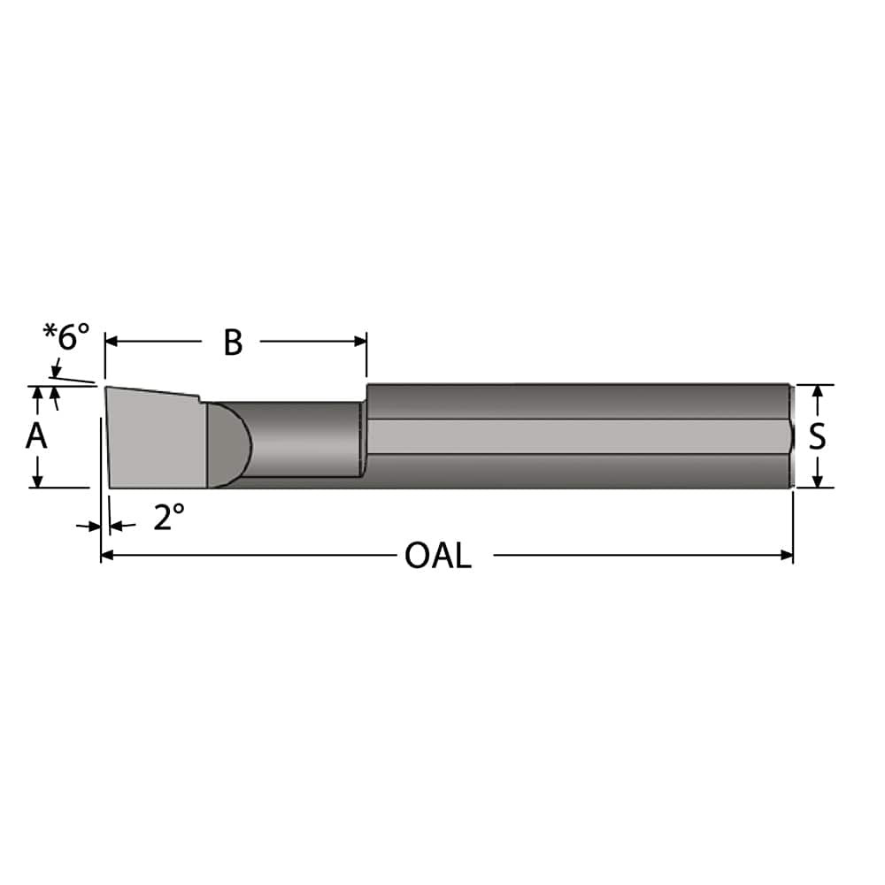 Scientific Cutting Tools LHB2001000 Boring Bar: 0.2" Min Bore, 1" Max Depth, Left Hand Cut, Submicron Solid Carbide