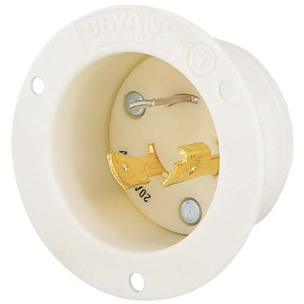 Bryant Electric 70620MB Locking Inlet: Inlet, Industrial, L6-20R, 250V, White