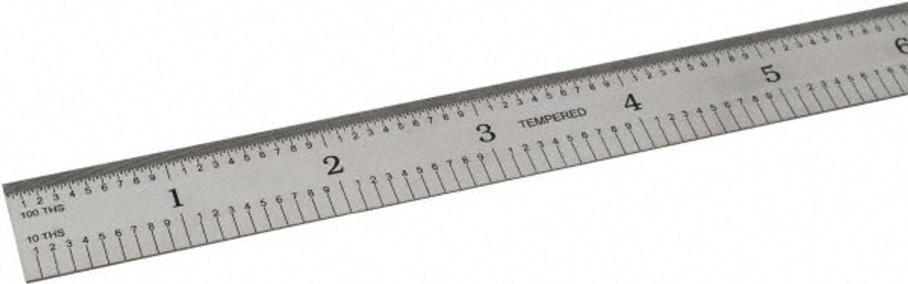 SPI 14-688-6 Steel Rule: 24" OAL, Decimal & Metric Graduation, Flexible, 3/4" OAW