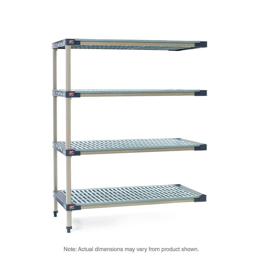 Metro MF-242474G-A-4 Plastic Shelving; Shelving Type: Add-on ; Shelf Style: Ventilated ; Shelf Type: Adjustable ; Shelf Capacity: 2000lb ; Overall Height: 74.1875in ; Overall Width: 24