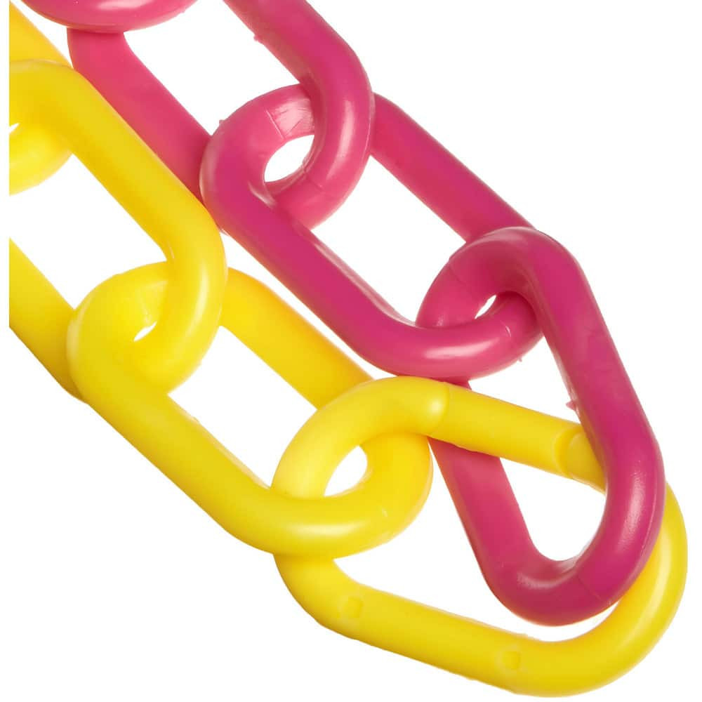 Mr. Chain 51030-100 Barrier Rope & Chain; Material: Plastic; Polyethylene ; Material: HDPE ; Type: Safety Chain ; Snap End Material: Plastic; Polyethylene ; Hook Fitting Material: Plastic ; Color: Magenta/Yello