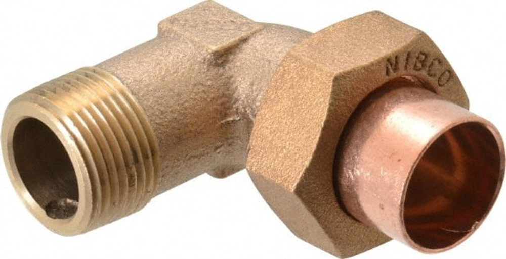 NIBCO B072850 Cast Copper Pipe 90 ° Union Elbow: 3/4" Fitting, C x M, Pressure Fitting