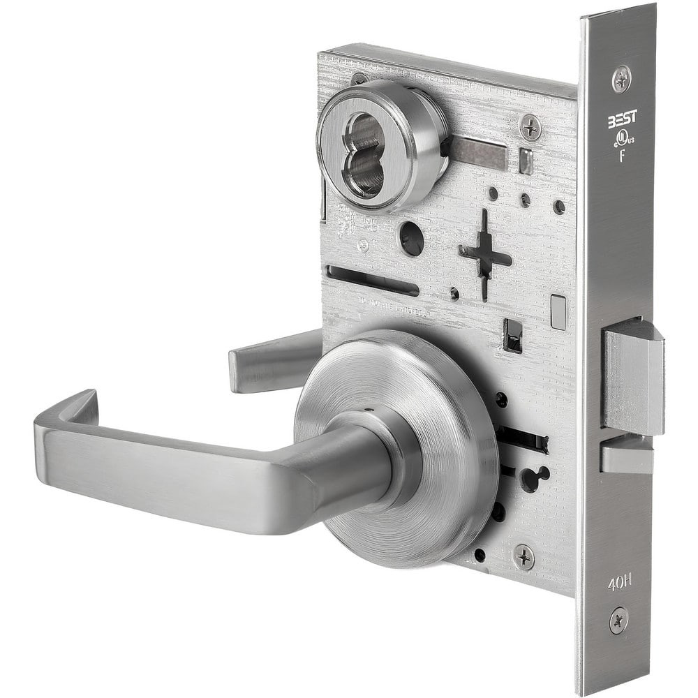 Falcon 45HW7DEL15H626 Lever Locksets; Lockset Type: Entrance ; Key Type: Keyed Different ; Back Set: 2-3/4 (Inch); Cylinder Type: Less Core ; Material: Metal ; Door Thickness: 1-3/4