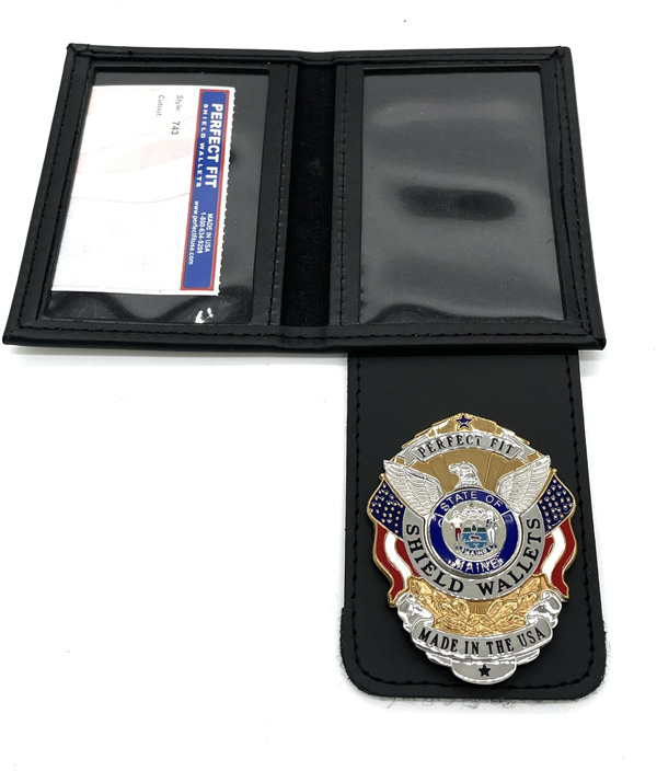 Perfect Fit 743 Dress Leather Double ID Case w/ Badge Flap - 2.75''x4.25''