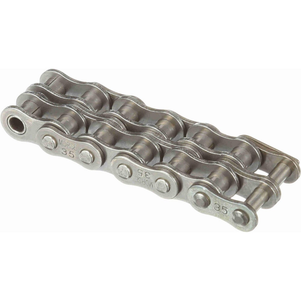 Morse 347741 Roller Chain: Standard Riveted, 3/8" Pitch, 35-2 Trade, 10' Long, 2 Strand