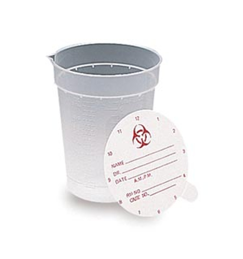 Medegen Medical Products, LLC  M4630 Specimen Container, 6½ oz, Pour Spout without CID, Polystyrene, Latex Free (LF), Disposable, Single Patient Use, 25/bg, 20 bg/cs