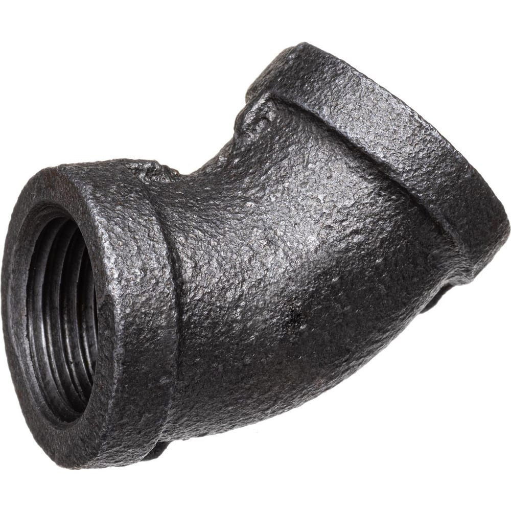 USA Industrials ZUSA-PF-15599 Black Pipe Fittings; Fitting Type: Elbow ; Fitting Size: 1/4" ; End Connections: NPT ; Material: Malleable Iron ; Classification: 150 ; Fitting Shape: 450 Elbow