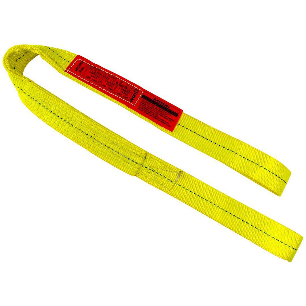 Lift-All EE1806DFX4 Eye & Eye Sling: 6" Wide, 4' Long, 19,200 lb Vertical, Polyester