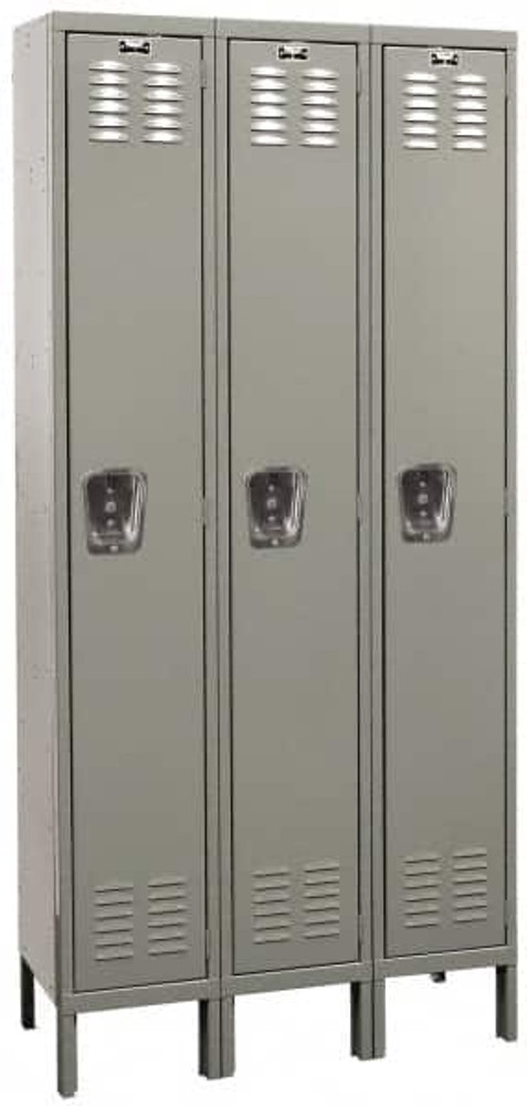 Hallowell U3288-1HG 3-Wide Locker: 12" Wide, 17" Deep, 78" High, Padlock