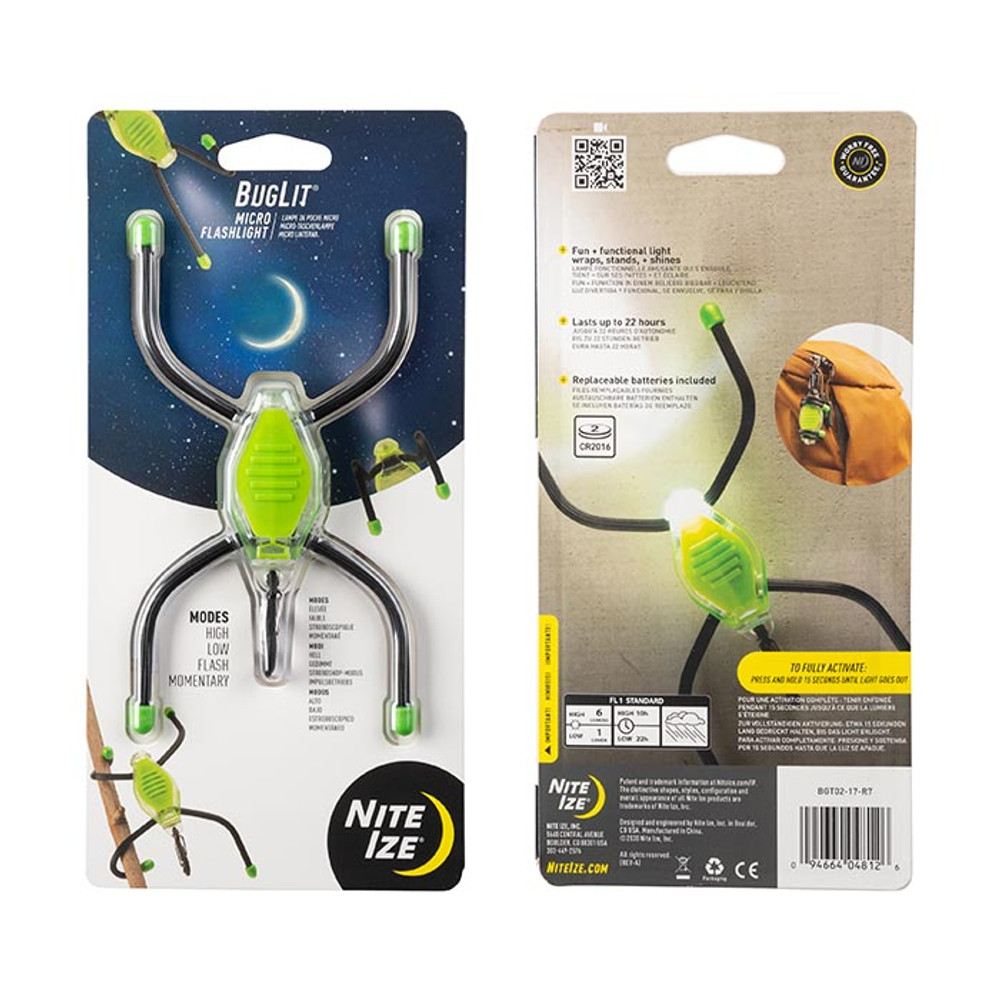 Nite-Ize BGT02-17-R7 BugLit Micro Flashlight - Lime/Black