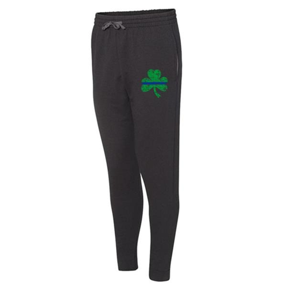 Thin Blue Line STPAT-TBL-JOGGERS-BLK-M Thin Blue Line Joggers, Shamrock