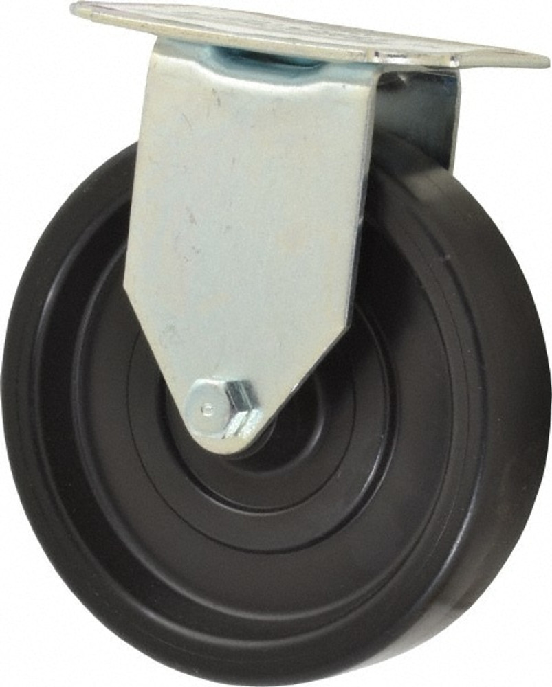 E.R. Wagner 1F9305027000100 Rigid Top Plate Caster: Polyolefin, 5" Wheel Dia, 1-1/4" Wheel Width, 280 lb Capacity, 5-5/8" OAH