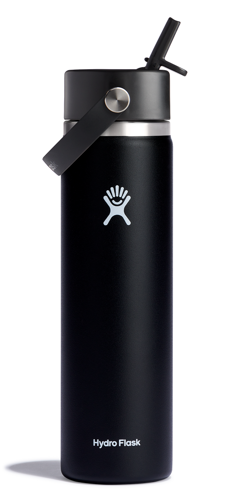 Hydro Flask W24BFS001 Wide Mouth Insulated Water Bottle w/ Flex Straw Cap