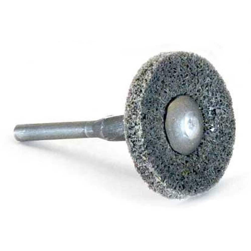 Superior Abrasives A018715 Deburring Wheel:  1" Dia, 1/4" Face Width, 1/8" Hole, Density 4, Silicon Carbide