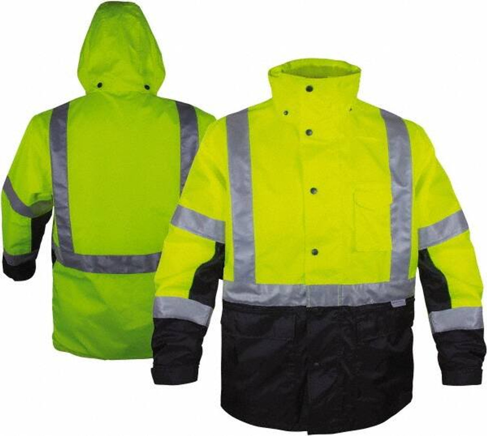 Reflective Apparel Factory 431STLBXS Size X-Small, ANSI 107-2010 Class 3, Black & High-Visibility Lime, Polyester